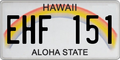 HI license plate EHF151