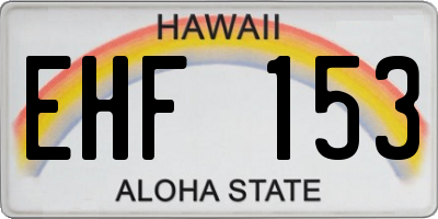HI license plate EHF153