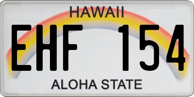 HI license plate EHF154