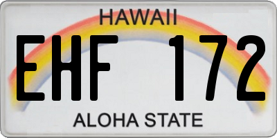 HI license plate EHF172