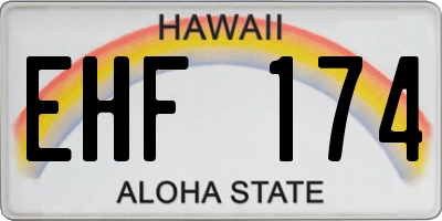 HI license plate EHF174