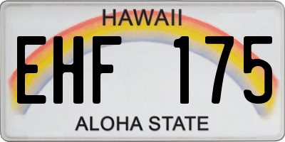 HI license plate EHF175
