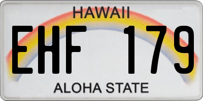 HI license plate EHF179