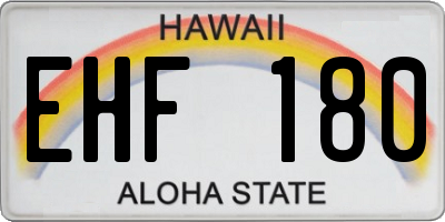 HI license plate EHF180