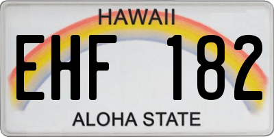 HI license plate EHF182