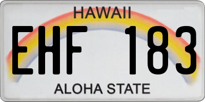 HI license plate EHF183