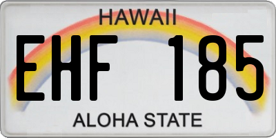 HI license plate EHF185
