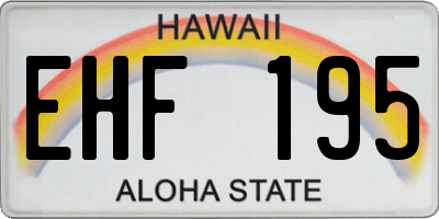 HI license plate EHF195