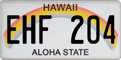 HI license plate EHF204