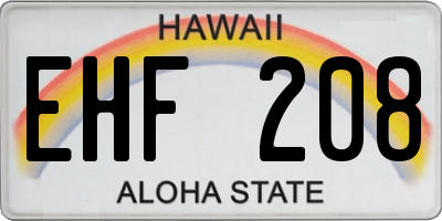 HI license plate EHF208