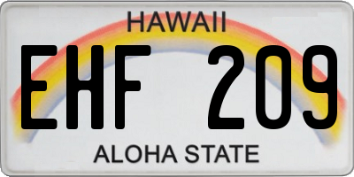 HI license plate EHF209