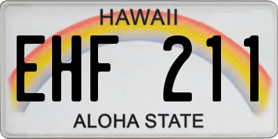 HI license plate EHF211