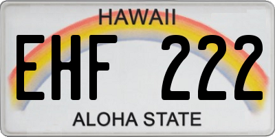 HI license plate EHF222