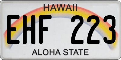 HI license plate EHF223