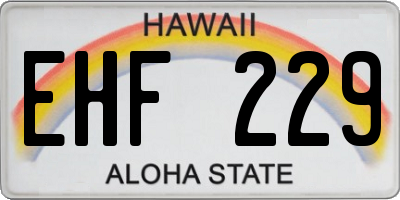 HI license plate EHF229