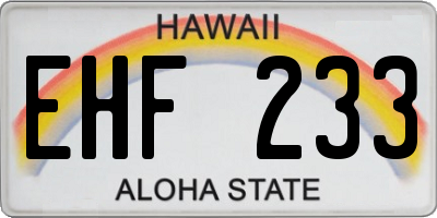 HI license plate EHF233