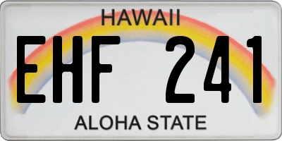 HI license plate EHF241
