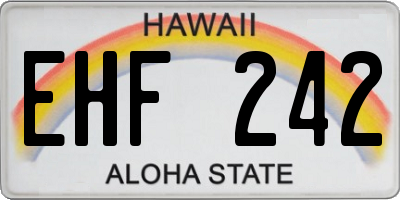 HI license plate EHF242