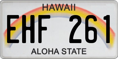 HI license plate EHF261