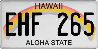 HI license plate EHF265