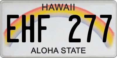 HI license plate EHF277