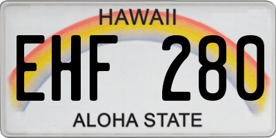 HI license plate EHF280