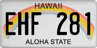 HI license plate EHF281