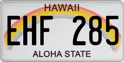 HI license plate EHF285