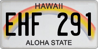 HI license plate EHF291