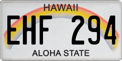 HI license plate EHF294