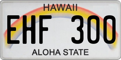 HI license plate EHF300