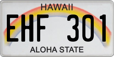 HI license plate EHF301