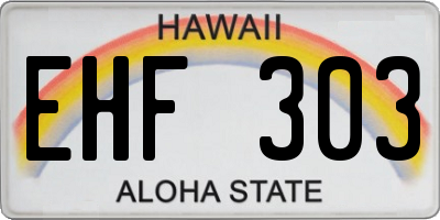 HI license plate EHF303