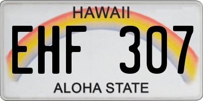 HI license plate EHF307