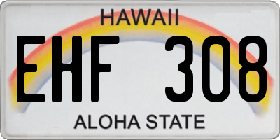 HI license plate EHF308