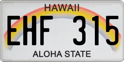 HI license plate EHF315