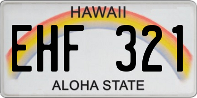 HI license plate EHF321