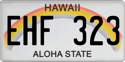 HI license plate EHF323