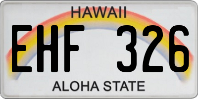 HI license plate EHF326