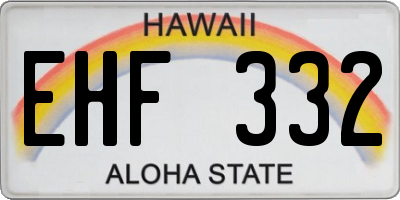 HI license plate EHF332