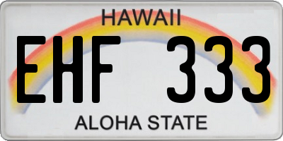 HI license plate EHF333