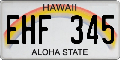 HI license plate EHF345