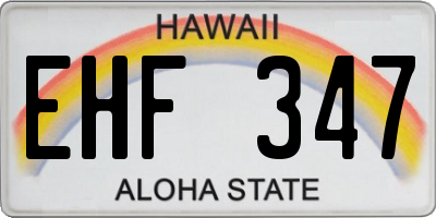 HI license plate EHF347