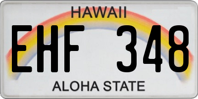 HI license plate EHF348