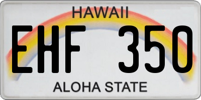 HI license plate EHF350