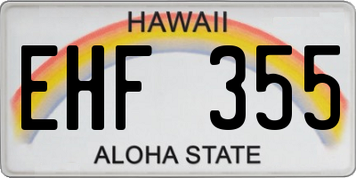 HI license plate EHF355