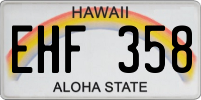 HI license plate EHF358