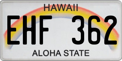 HI license plate EHF362