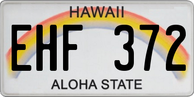 HI license plate EHF372