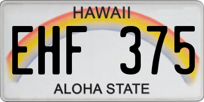 HI license plate EHF375